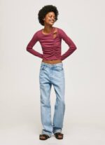 rubor oscuro camiseta asimétrica de manga larga Pepe Jeans 06X4425 mujer - Imagen 2