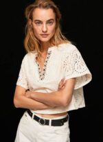 suero de la leche blusa con detalles calados decorativos Pepe Jeans 06X4327 mujer