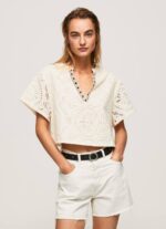 suero de la leche blusa con detalles calados decorativos Pepe Jeans 06X4327 mujer - Imagen 3