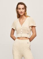 suero de la leche cárdigan de punto fino calado Pepe Jeans 06X4265 mujer - Imagen 3